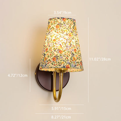 Flower PVC Fabric Lampshade 1- Light Wall Sconce Lamp
