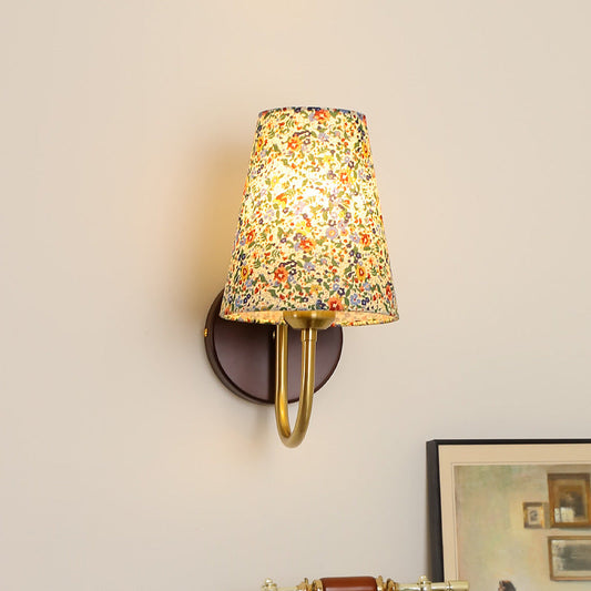 Flower PVC Fabric Lampshade 1- Light Wall Sconce Lamp