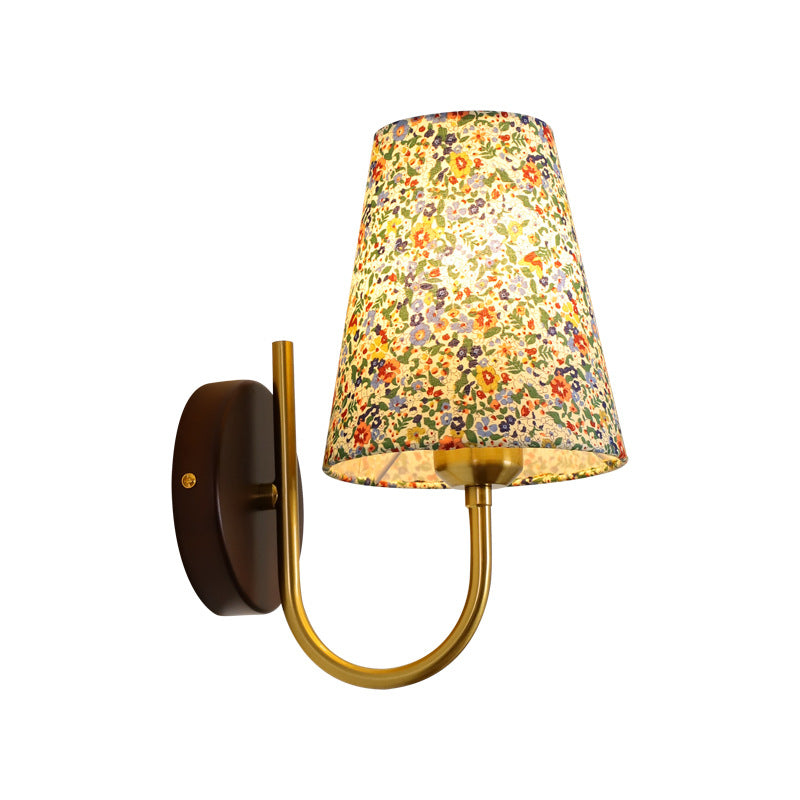 Flower PVC Fabric Lampshade 1- Light Wall Sconce Lamp