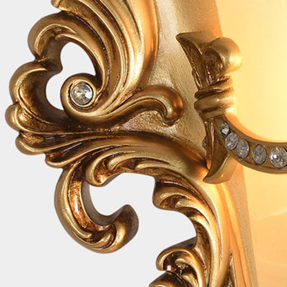 Resin Pattern Glass Lampshade 1 - Light Wall Sconce Lamp