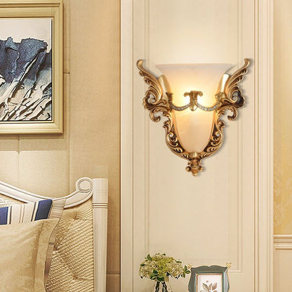 Resin Pattern Glass Lampshade 1 - Light Wall Sconce Lamp