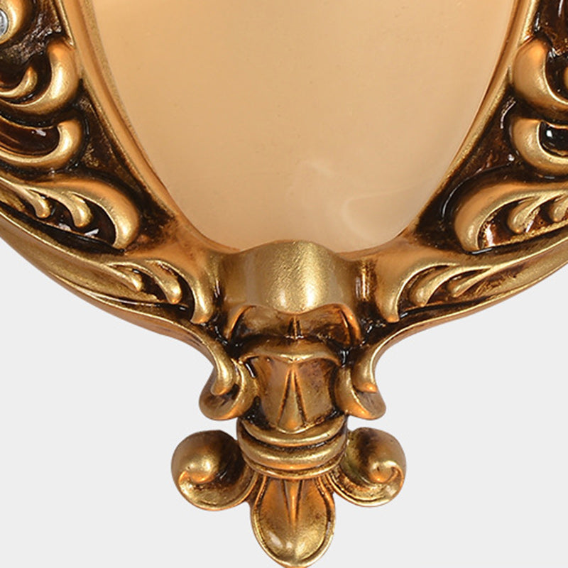 Resin Pattern Glass Lampshade 1 - Light Wall Sconce Lamp