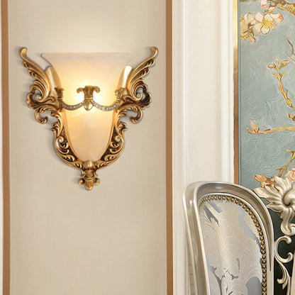 Resin Pattern Glass Lampshade 1 - Light Wall Sconce Lamp