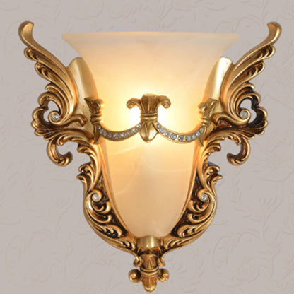 Resin Pattern Glass Lampshade 1 - Light Wall Sconce Lamp