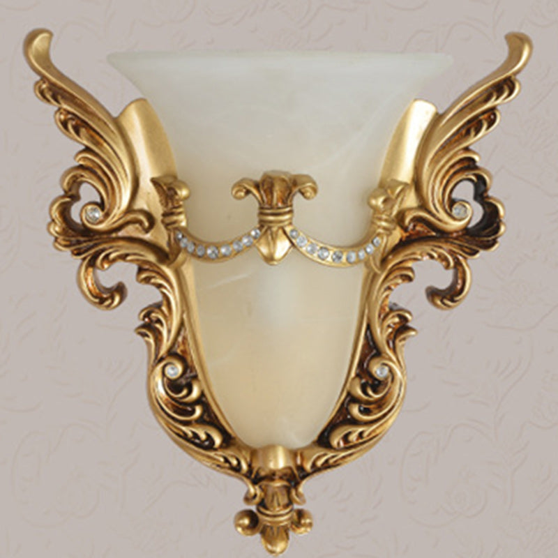 Resin Pattern Glass Lampshade 1 - Light Wall Sconce Lamp