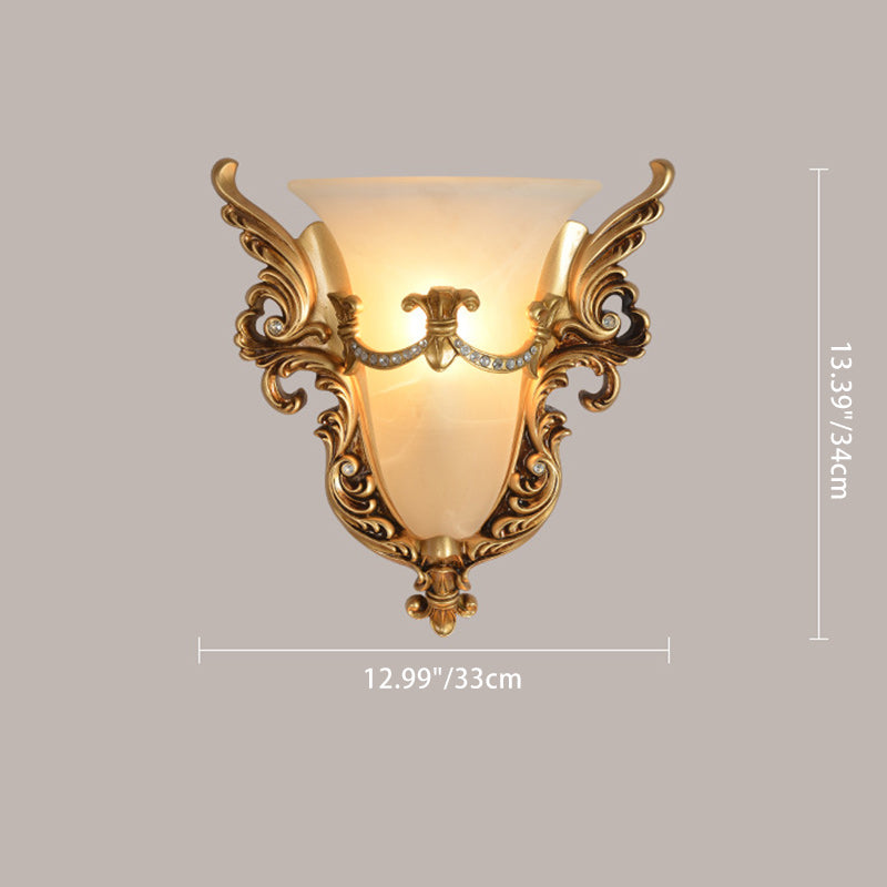 Resin Pattern Glass Lampshade 1 - Light Wall Sconce Lamp