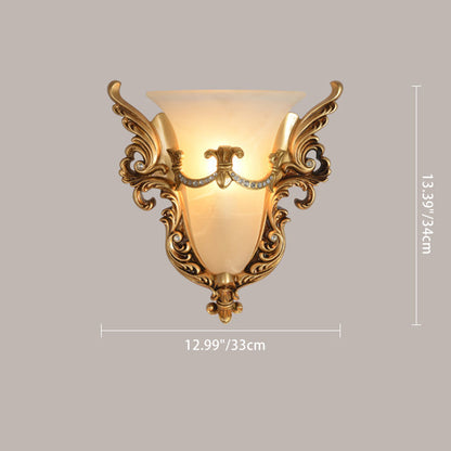 Resin Pattern Glass Lampshade 1 - Light Wall Sconce Lamp