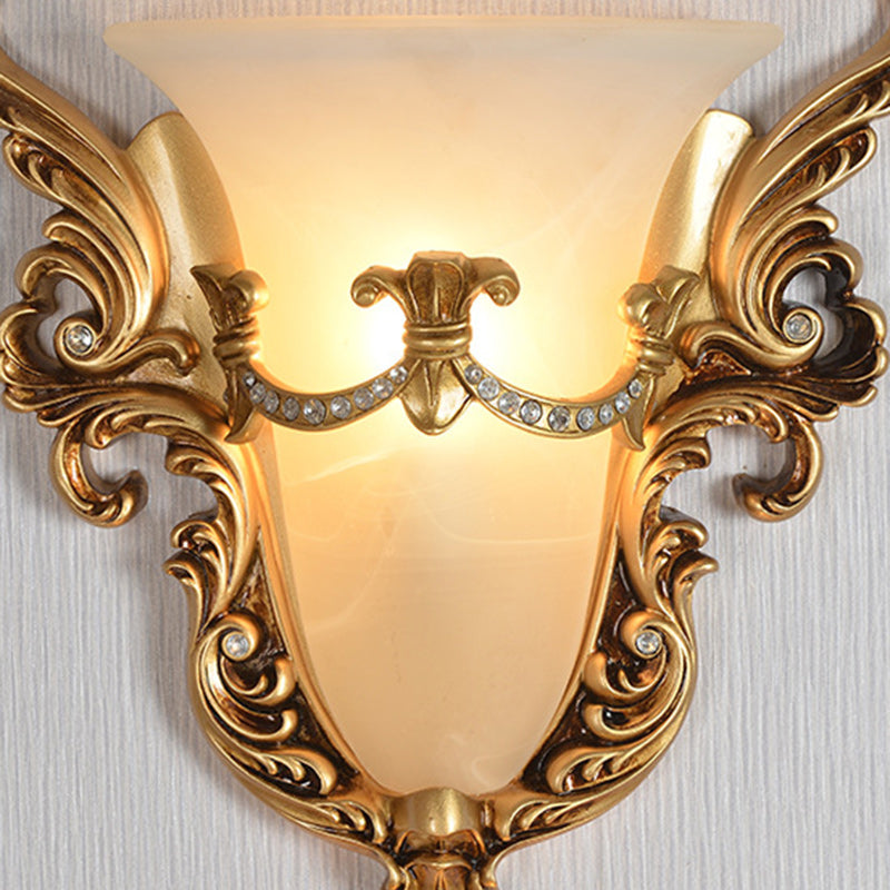Resin Pattern Glass Lampshade 1 - Light Wall Sconce Lamp