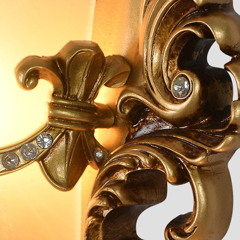 Resin Pattern Glass Lampshade 1 - Light Wall Sconce Lamp