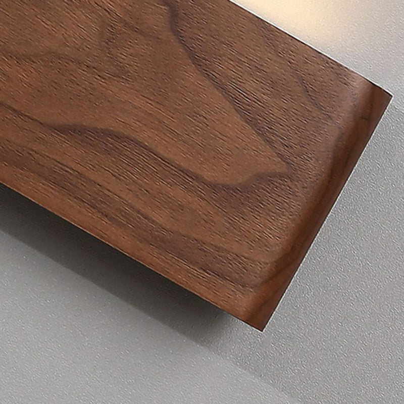 Rectangular Strip Aluminum Walnut PC LED Wall Sconce Lamp