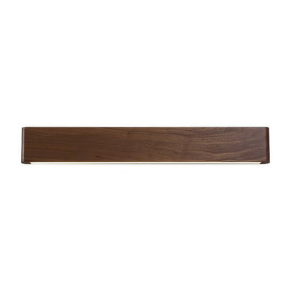 Rectangular Strip Aluminum Walnut PC LED Wall Sconce Lamp