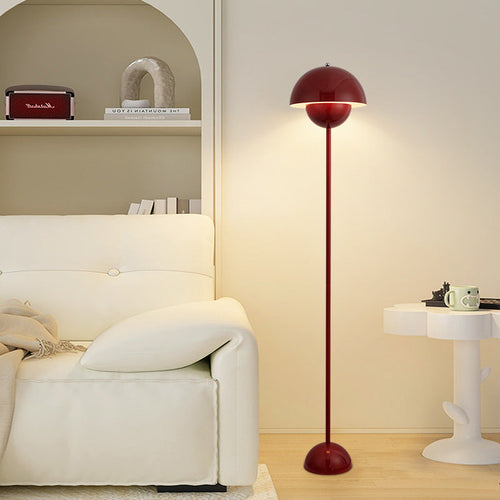 Contemporary Scandinavian Mushroom Hardware Iron Lampshade 1 - Light Standing Floor Lamp For Living Room