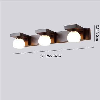 Contemporary Nordic Rectangle Solid Wood Glass 2/3 - Light Vanity Light Mirror Front Wall Sconce Lamp For Bathroom