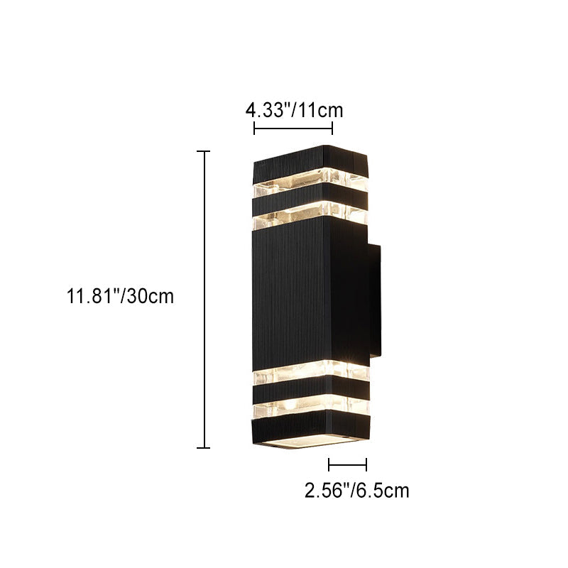 Simplicity Cube Aluminum Glass 2 - Light Wall Sconce Lamp