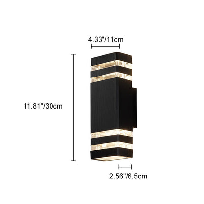 Simplicity Cube Aluminum Glass 2 - Light Wall Sconce Lamp