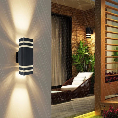 Simplicity Cube Aluminum Glass 2 - Light Wall Sconce Lamp