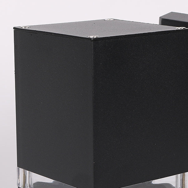Simplicity Cube Aluminum Glass 2 - Light Wall Sconce Lamp