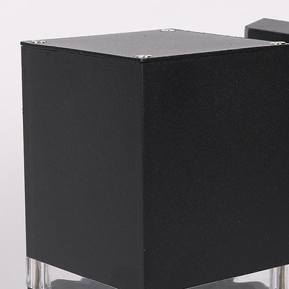 Simplicity Cube Aluminum Glass 2 - Light Wall Sconce Lamp