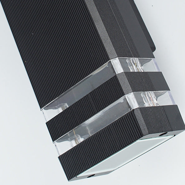 Simplicity Cube Aluminum Glass 2 - Light Wall Sconce Lamp