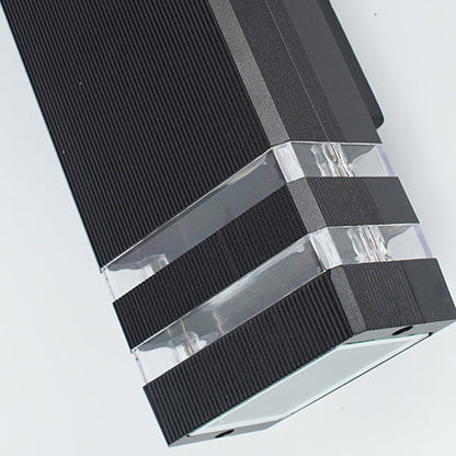 Simplicity Cube Aluminum Glass 2 - Light Wall Sconce Lamp