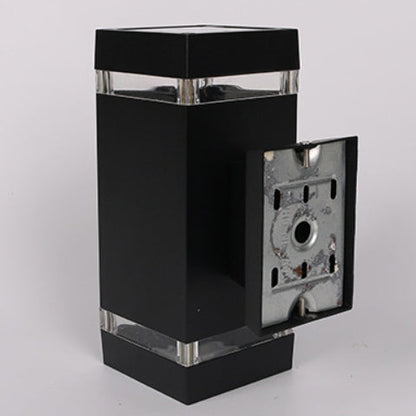 Simplicity Cube Aluminum Glass 2 - Light Wall Sconce Lamp