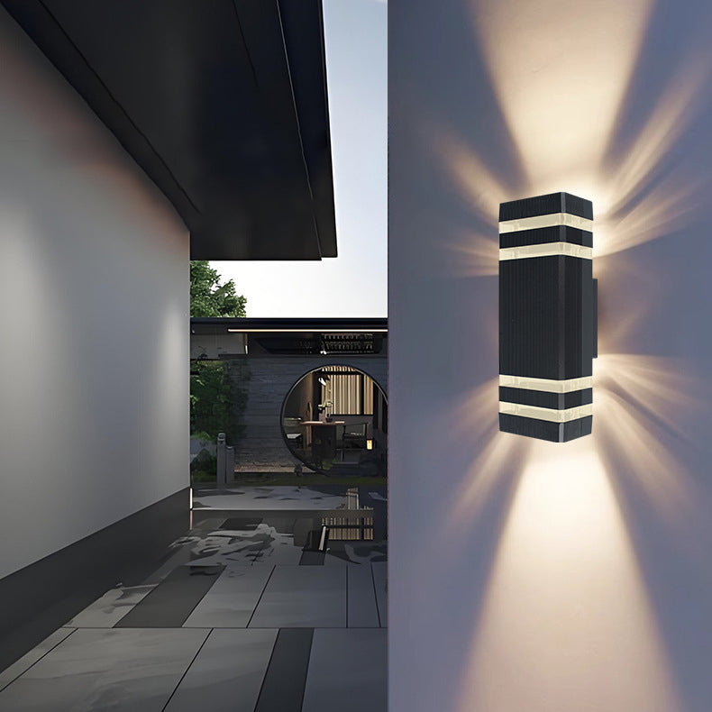 Simplicity Cube Aluminum Glass 2 - Light Wall Sconce Lamp