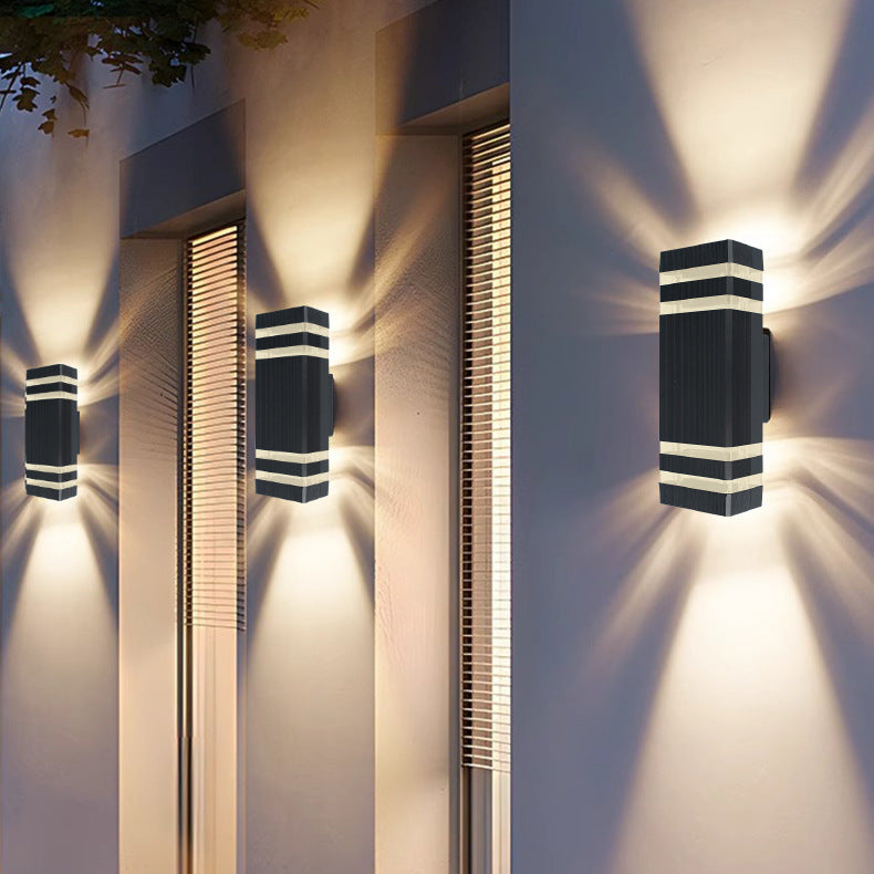 Simplicity Cube Aluminum Glass 2 - Light Wall Sconce Lamp