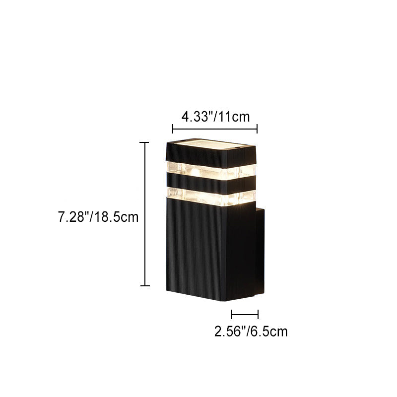 Simplicity Cube Aluminum Glass 2 - Light Wall Sconce Lamp