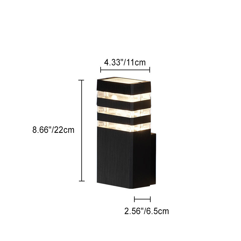 Simplicity Cube Aluminum Glass 2 - Light Wall Sconce Lamp
