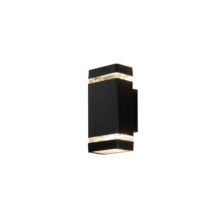 Simplicity Cube Aluminum Glass 2 - Light Wall Sconce Lamp