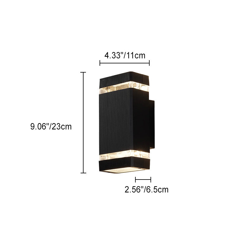 Simplicity Cube Aluminum Glass 2 - Light Wall Sconce Lamp