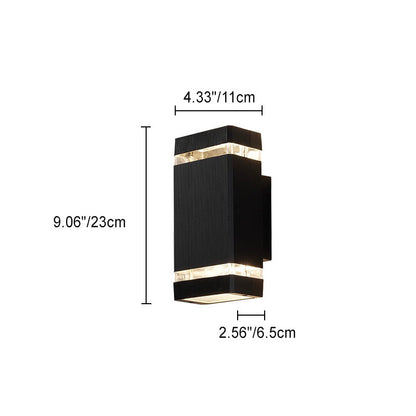Simplicity Cube Aluminum Glass 2 - Light Wall Sconce Lamp