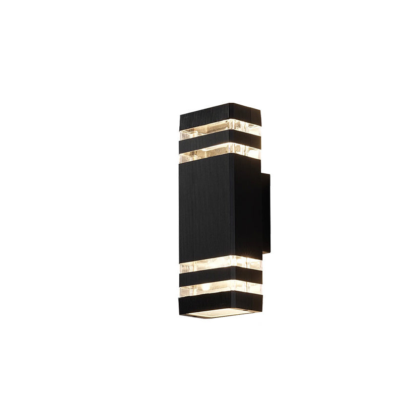 Simplicity Cube Aluminum Glass 2 - Light Wall Sconce Lamp