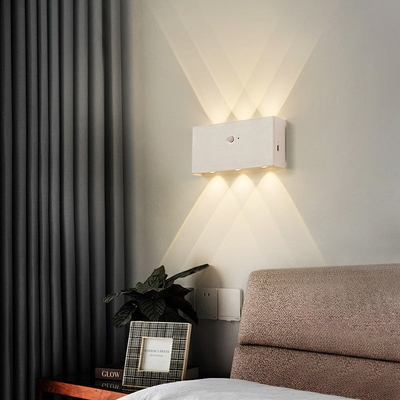 Human Sensing Rectangle Full Aluminum LED Wall Sconce Lamp
