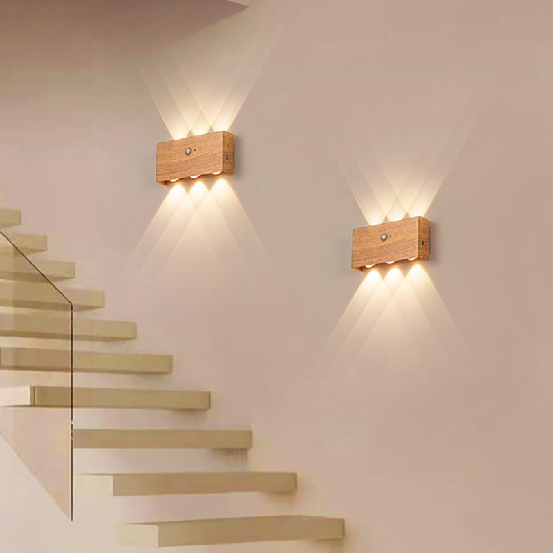 Human Sensing Rectangle Full Aluminum LED Wall Sconce Lamp