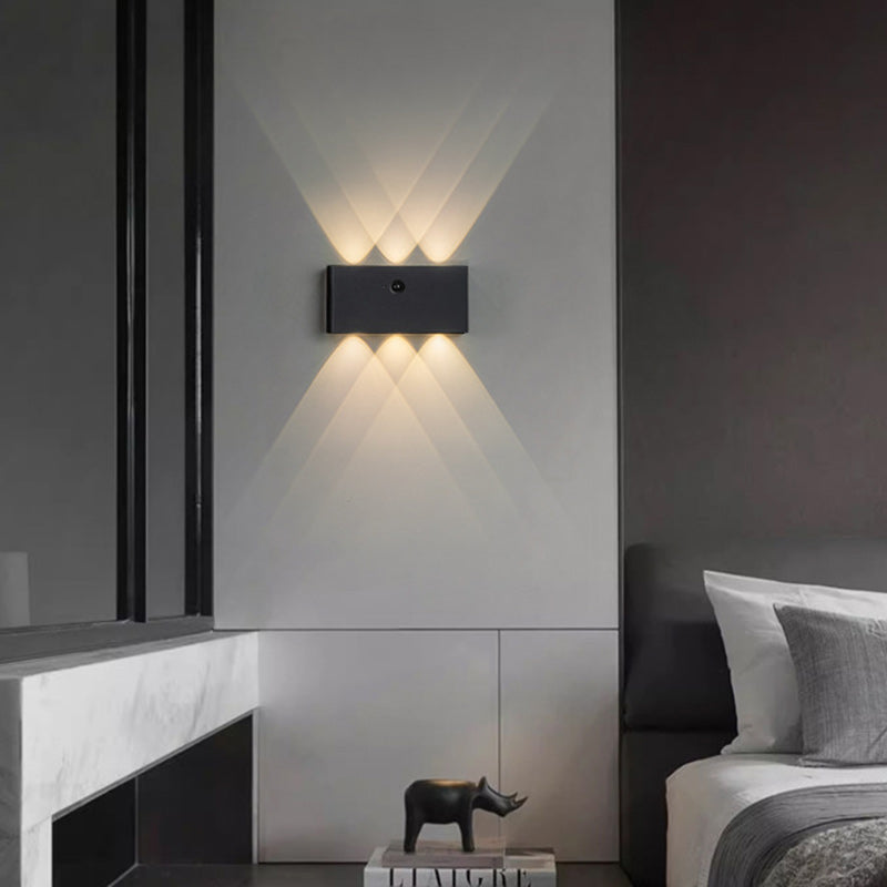 Human Sensing Rectangle Full Aluminum LED Wall Sconce Lamp