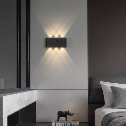 Human Sensing Rectangle Full Aluminum LED Wall Sconce Lamp