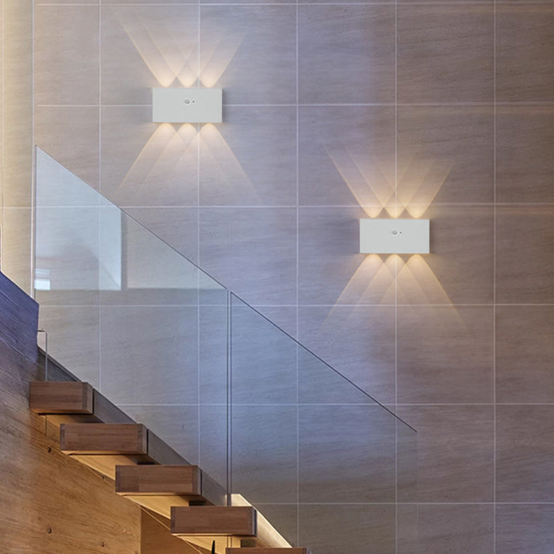Human Sensing Rectangle Full Aluminum LED Wall Sconce Lamp