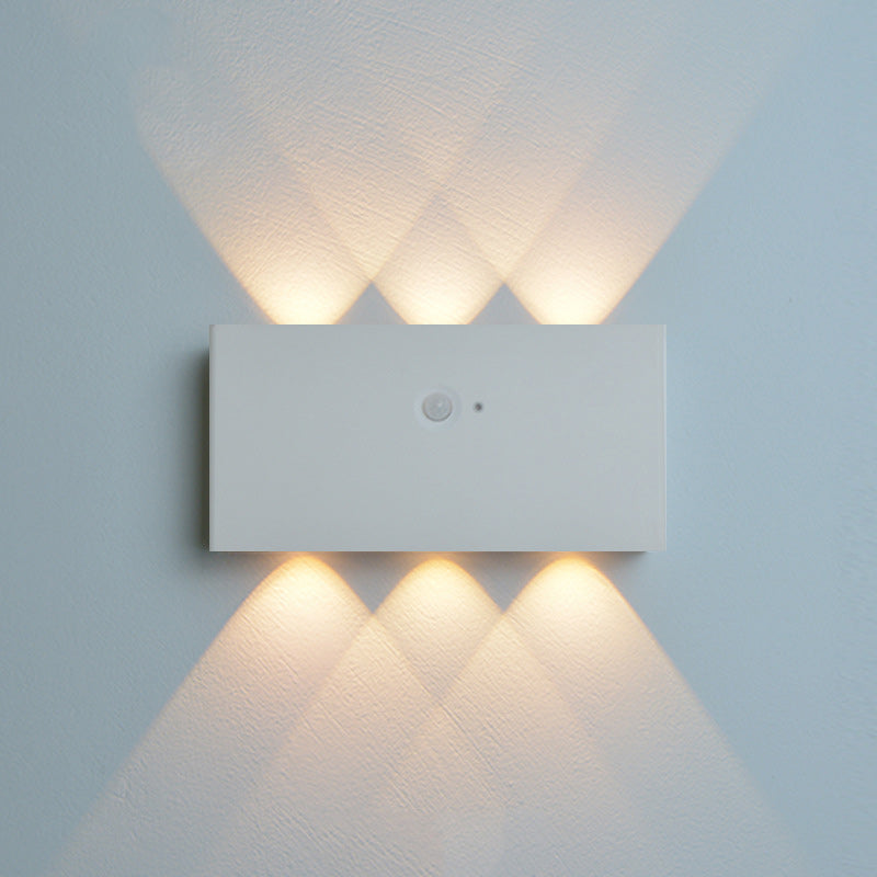 Human Sensing Rectangle Full Aluminum LED Wall Sconce Lamp