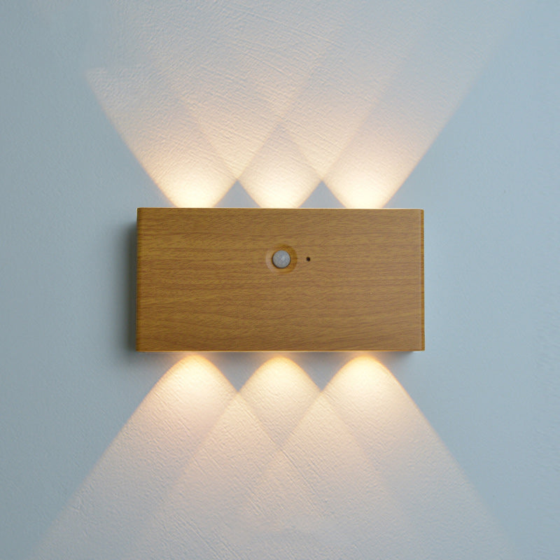 Human Sensing Rectangle Full Aluminum LED Wall Sconce Lamp