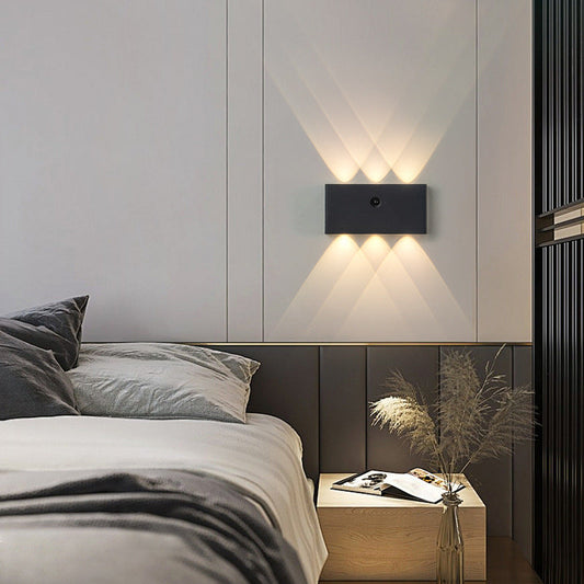 Human Sensing Rectangle Full Aluminum LED Wall Sconce Lamp
