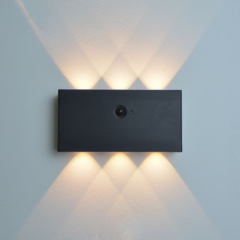 Human Sensing Rectangle Full Aluminum LED Wall Sconce Lamp