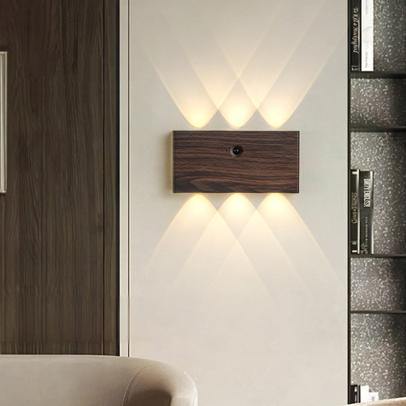 Human Sensing Rectangle Full Aluminum LED Wall Sconce Lamp