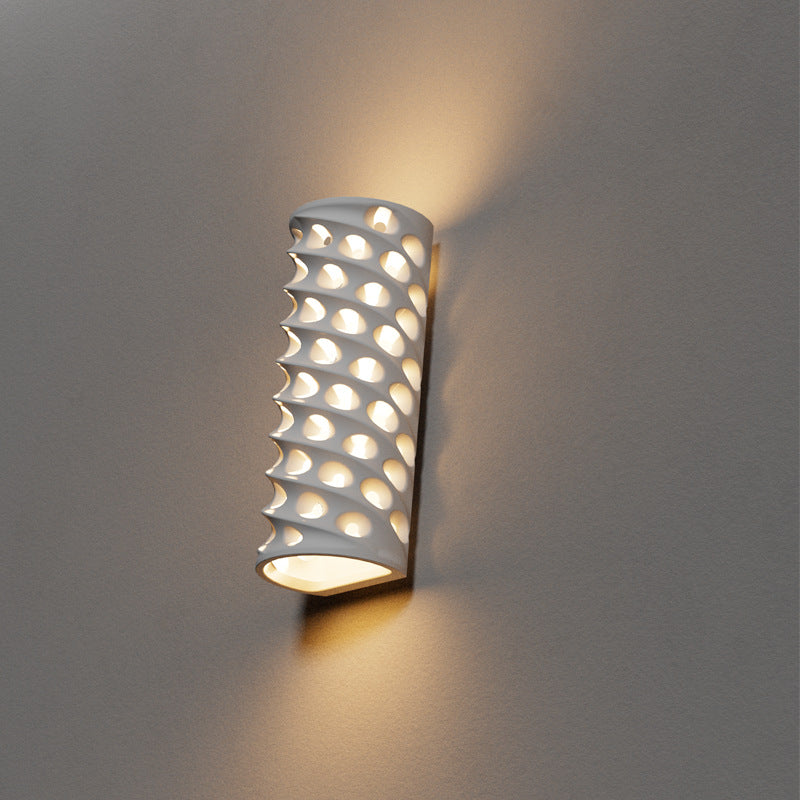 Cylinder Ceramics Lampshade Waterproof LED Wall Sconce Lamp
