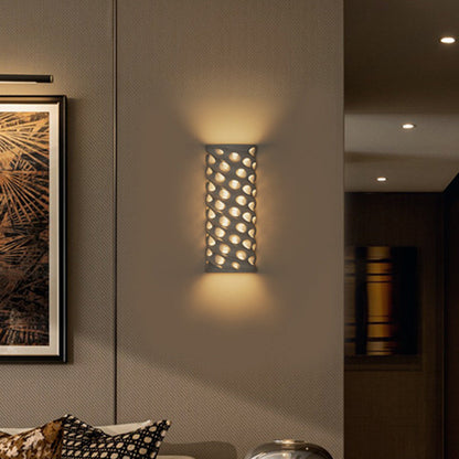 Cylinder Ceramics Lampshade Waterproof LED Wall Sconce Lamp