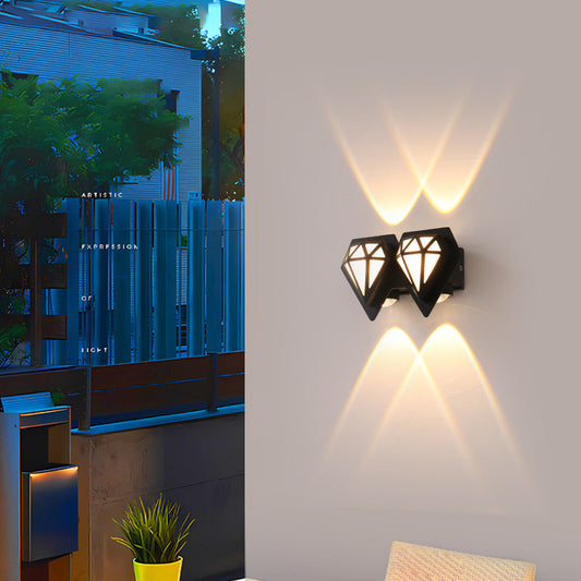 Waterproof Aluminum Diamond Shape LED Wall Sconce Lamp