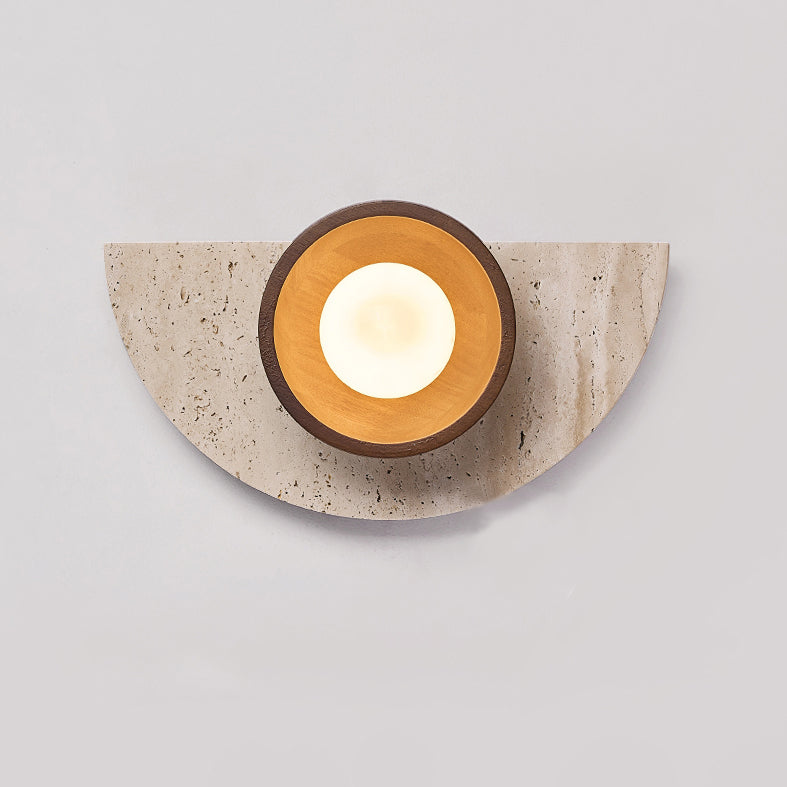 Japanese Solid Wood Glass 1 - Light Wall Sconce Lamp