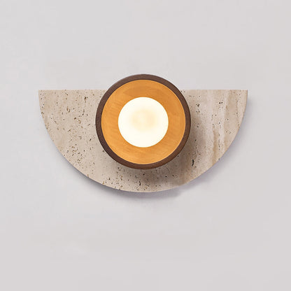 Japanese Solid Wood Glass 1 - Light Wall Sconce Lamp