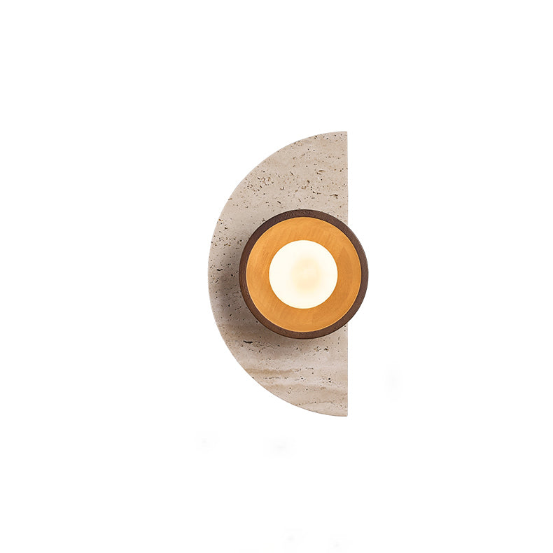 Japanese Solid Wood Glass 1 - Light Wall Sconce Lamp