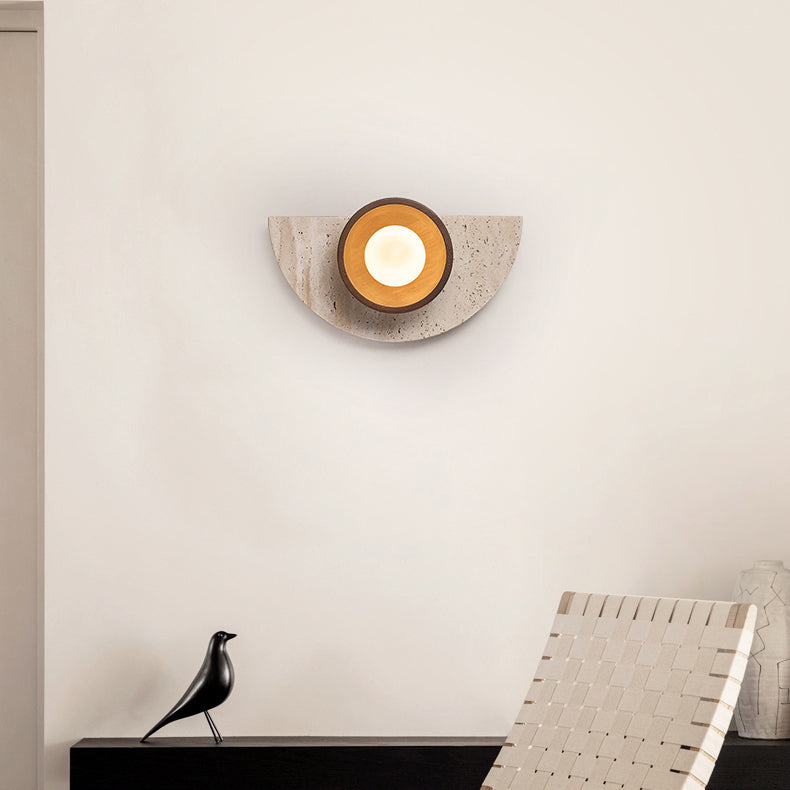 Japanese Solid Wood Glass 1 - Light Wall Sconce Lamp